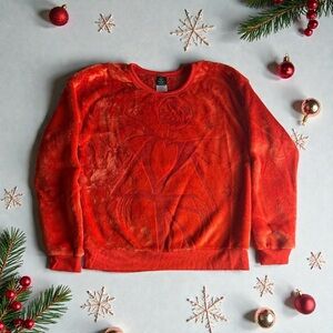 Disney Tim Burton The Nightmare Before christmas Festive Red Crewneck Sweater